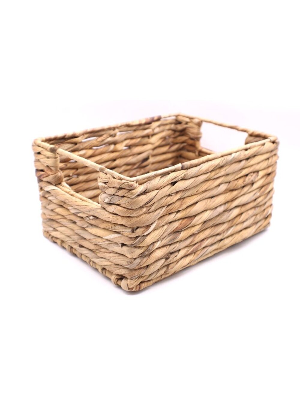 Handwoven Basket Wicker Grass Storage Durable Wire Frame Home Office Organize